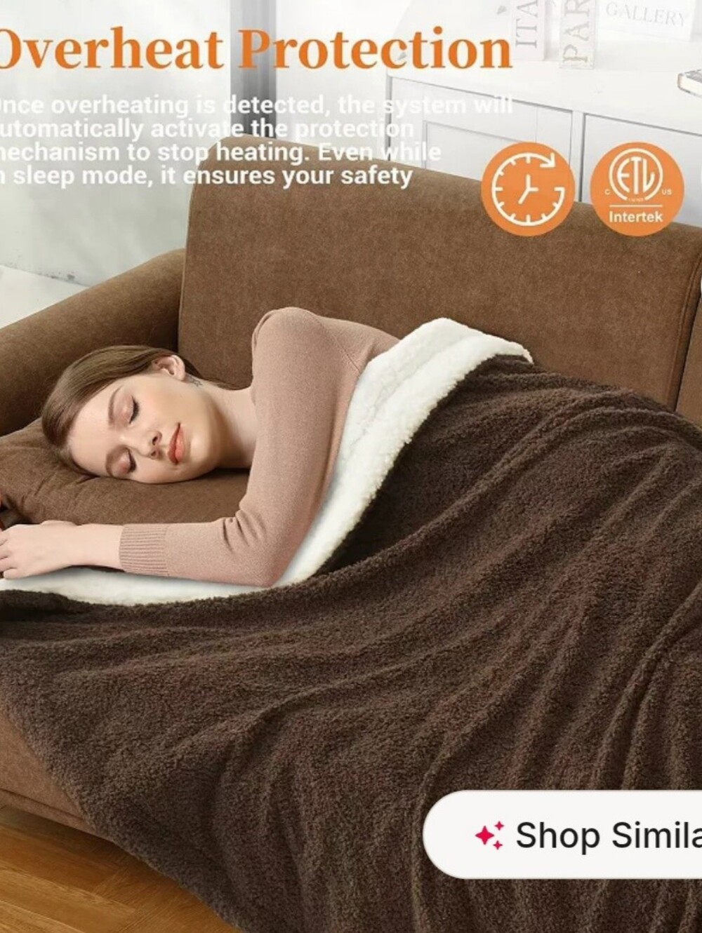 Electric Heated Blanket - Brown